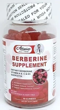 Alliwise 1500MG Berberine 60 Gummies Bottles Vitamin A & C D3 Quercetin