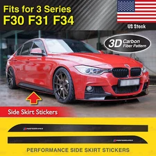 Performance Side Skirt Sticker 3D CARBON PATTERN Vinyl for BMW F30 F31 F34 3 Ser
