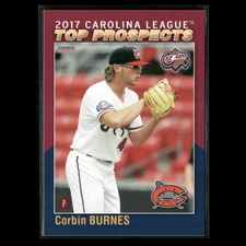 Corbin Burnes 2017 Carolina League Top Prospects Baseball Card MLB NM