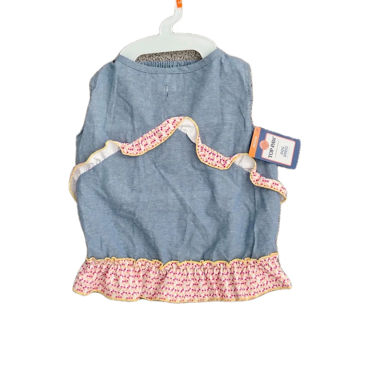 ocean denim dog dress sale Denim Floral Dog Harness Dress