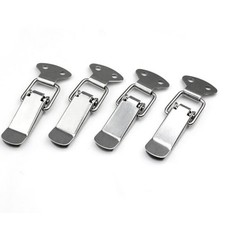 4Pcs Reusable Stainless Steel Toggle Latch Catches Silver for Boxes Cases