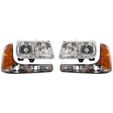 Headlight Kit For 1999-2000 GMC Yukon Cadillac Escalade Left and Right Halogen