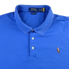 Polo Ralph Lauren Classic Fit Shirt Men XL Bright Blue Short Sleeve Flesh Pony