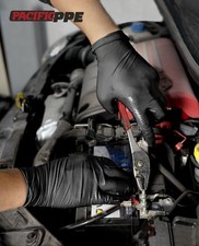 PACIFIC PPE 8 Mil Heavy Duty Black Nitrile Gloves Food Safe Latex Free Mechan...