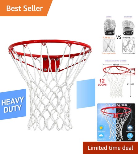 High Strength Basketball Net for 12 Loops - Durable, Weatherproof & Easy Install - Picture 1 of 9