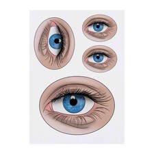 4 x 'Open Blue Eye' Temporary Tattoos / Transfers TO00057746 
