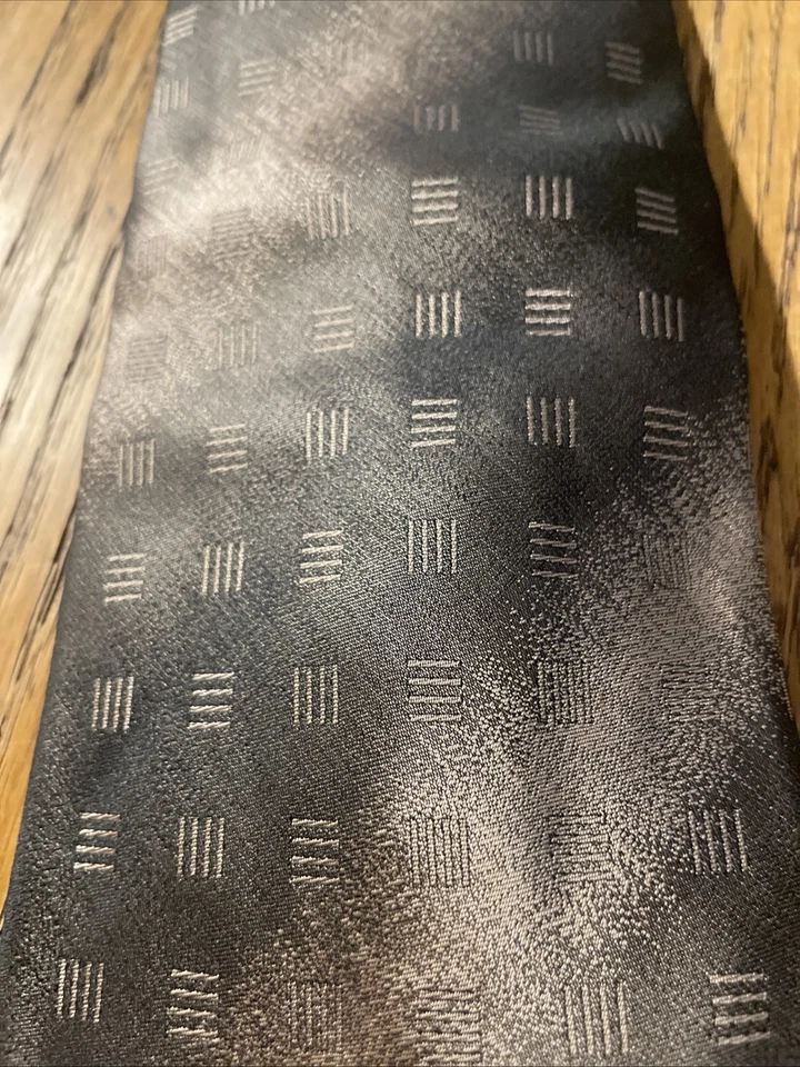 复古 EUC Enrico 几何金属长袍丝绸领带意大利制造 — 第 3/4 张图片