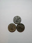 1943 Denver Mint Steel Penny Lot Of Three