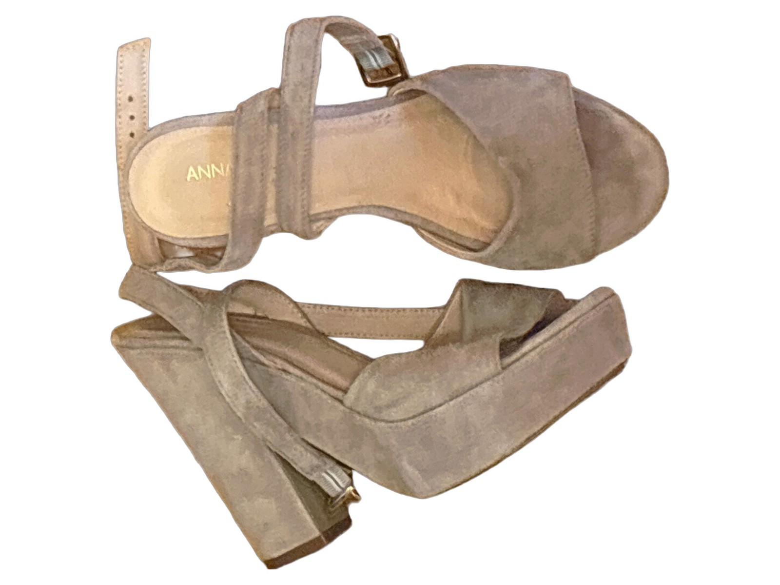 Sandalias de plataforma Anna Field mujer elegantes tacón bloque gamuza beige 37
