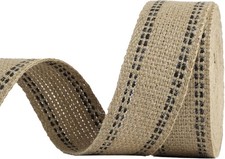 Upholstery Jute Black Webbing 2 Inch Craft Jute Webbing Burlap Black Stitching