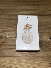 HALLMARK Keepsake 2019 WELCOME FRIEND Porcelain CHRISTMAS ORNAMENT Pineapple