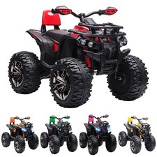 Aosom 12V Kids Ride-on ATV Four-Wheeler Car w/ Headlights Wide Wheels Music