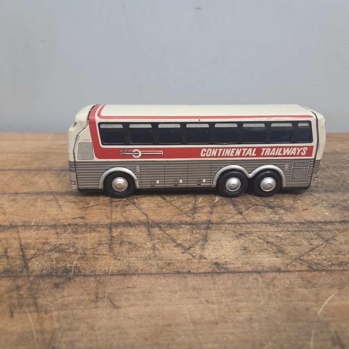 ブリキ　CONTINENTAL TRAILWAYS バスモデル Continental Trailways 27505 Silver Eagle Express Vintage Tin Litho