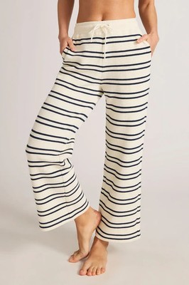  NWT*Negative Underwear Waffle Knit Cropped Track Pant Women's Size S - Sailor