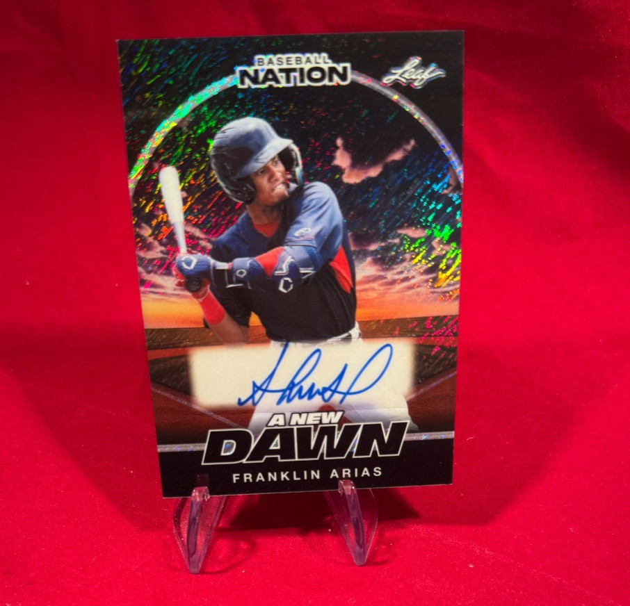 FRANKLIN ARIAS⚾ LEAF BASEBALL NATION A NEW DAWN SHIMMER REFRACTOR AUTO 1/1