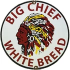 VINTAGE BIG CHIEF WHITE BREAD PORCELAIN SIGN GROCERY STORE GAS STATION MOTOR OIL
