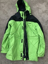 LL Bean Kids Size 10/12 Neon Green Winter Ski Jacket Good Condition Gore-Tex