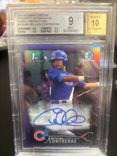 WILLSON CONTRERAS 2016 BowmanChrome Purple Refractor /146/250 BGS 9W/ 10 Auto RC