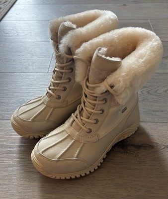 UGG Adirondack II Waterproof Winter Boots Ivory Sheepskin Fur 1002484 Sz 6