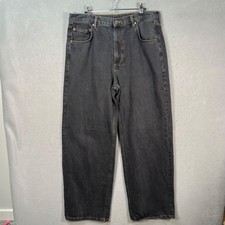 Zara Womens Size 12 High-Waisted Black Denim Straight-Leg Jeans Cotton