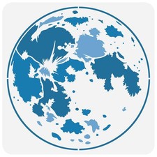 FINGERINSPIRE Full Moon Painting Stencil 11.8x11.8inch Reusable Planets