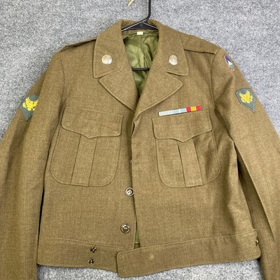 Vintage US Army Ike Jacket Wool Field Coat Olive Drab Military