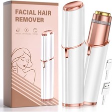 Painless Rechargeable Electric Face Shaver for Women Facial Hair Remover Peach