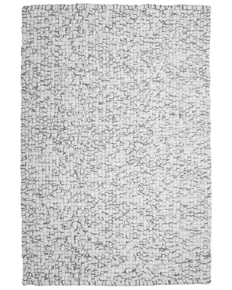 Teppich rechteckig Wollteppich Filzkugelteppich 160 x 230 cm hellgrau Amdo - Bild 4 von 4