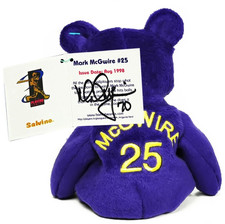 Rare Mark McGwire 70 AUTO on Tag #25 Beanie Baby in Clear Case - SALVINO + #366