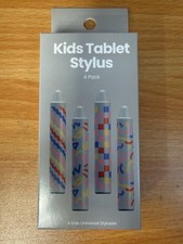 Kids Tablet Stylus - Easy To Hold Crayon Shape - 4 Pack Multi