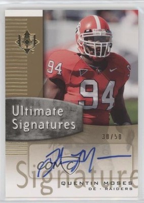 2007 Ultimate Collection Signatures Gold 30/50 Quentin Moses Rookie Auto RC 0c2
