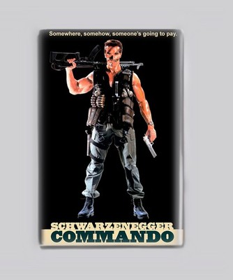 COMMANDO (1985) - 2''x3'' MOVIE POSTER MAGNET (80s action arnold schwarzenegger)