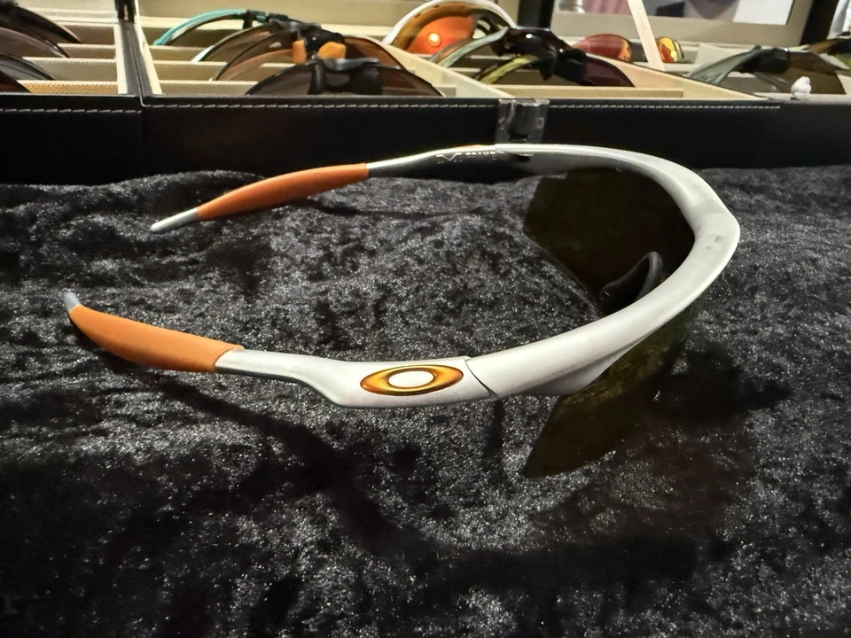 Marco Oakley Pro M naranja con calentador ventilado lentes de iridio Fire marcos plateados Foto 2 de 4