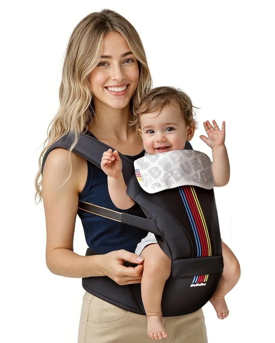 Bebebus Baby Carrier with Hip Seat, 2-in-1 Ergonomic Newborn to Toddler Carrier-image