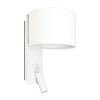 Wandleuchte Fold E27, IP20 Mit Led-Leser, Weiß Matt