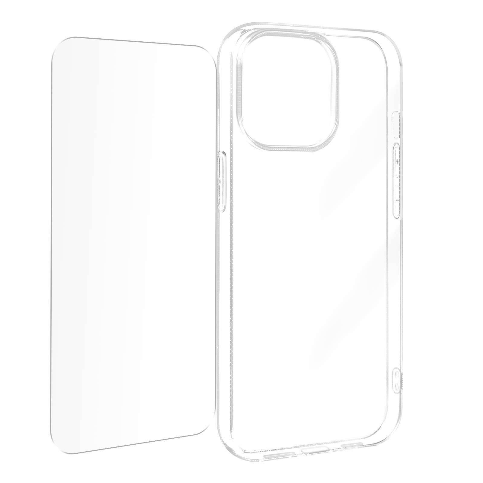 Coque en verre trempé 9H pour iPhone 15 Pro finition cristal haute clarté
