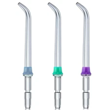 Replacement Water Flosser Tips 3-Pack – Blue Purple Green Universal Nozzles Set!