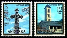 Andorre Espagnol 1977 Noël Yvert n° 102 et 103 neuf ** MNH