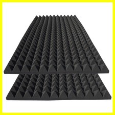 2 Pack pyramid Acoustic Foam Panels, 48 x 24 x 2" Sound Absorbing Panels High...