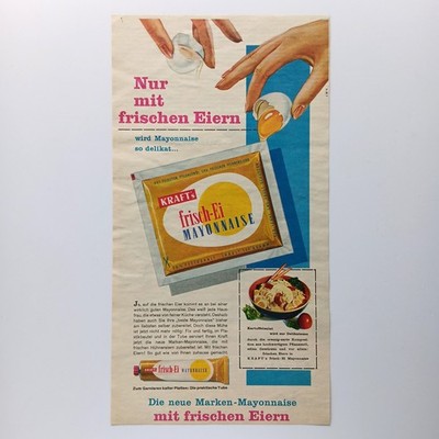 1959 XL KRAFT frisch-Ei Mayonnaise Werbung Werbeanzeige Reklame Advertising