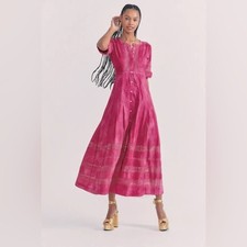 LOVESHACKFANCY Edie Maxi Dress in Bordeaux Hand Dye size XS