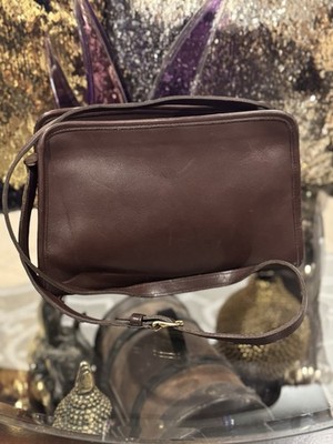 Vintage Coach Brown Mahogany Leather Sutton Zip Crossbody Shoulder Bag E9C-9814