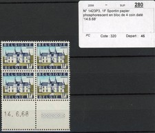 [2554] Belgium 1967 RARE phosphore Block 4 very fine MNH stamps value $360
