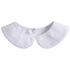 Booluee Fake Collar Detachable Dickey Blouse Half 18.5 Inches, White