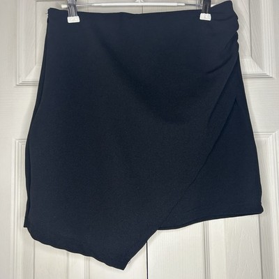 Asymmetrical Skirt Black Mini Skirt Medium Womens Basic Capsule Wardrobe