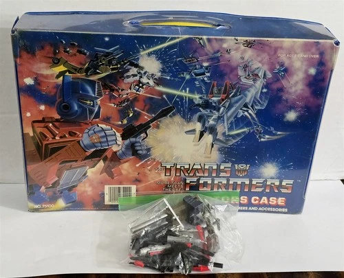 B-268 VINTAGE 1980'S TRANSFORMERS COLLECTORS CASE WITH WEAPONS AND ACCESSORIES