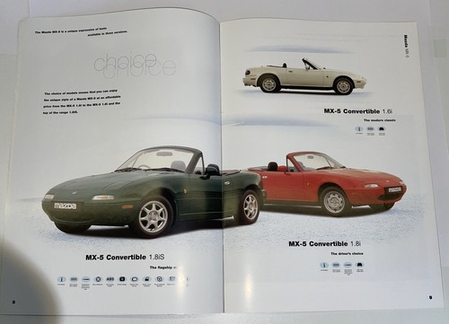 Mazda MX5 Sales Brochure - March 1995 - Mk 1 - Picture 3 of 3