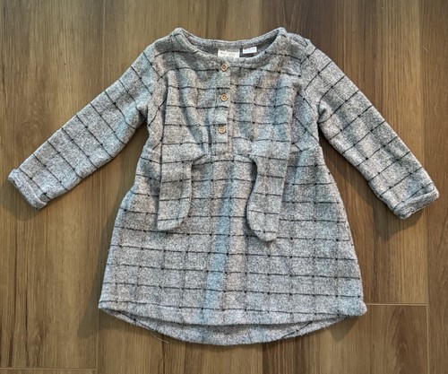 Zara Baby Mädchen grauer Pullover Größe 9-12 Monate grau und schwarz gestreift