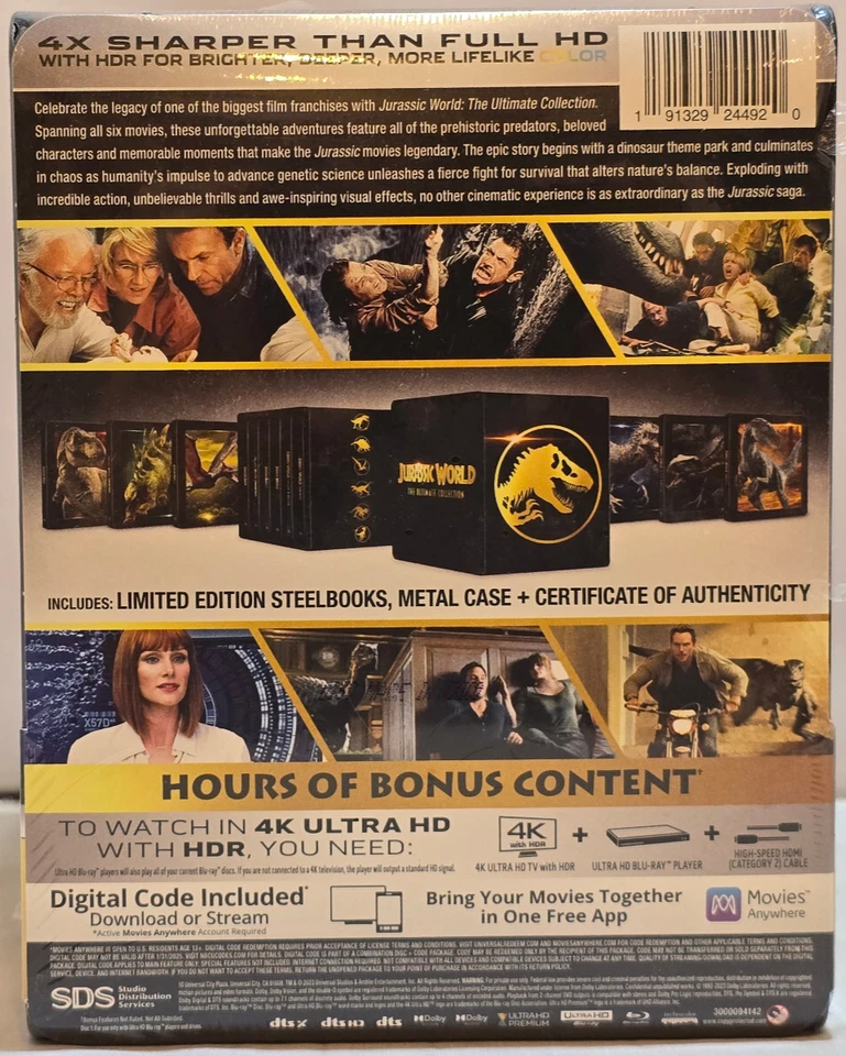 Jurassic World Ultimate Collection Steelbook - New - 4K UHD, Blu-Ray, Digital - Image 2 of 4