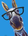 New Cute Donkey Mule With Big Glasses Tin Metal Sign Made In The Usa